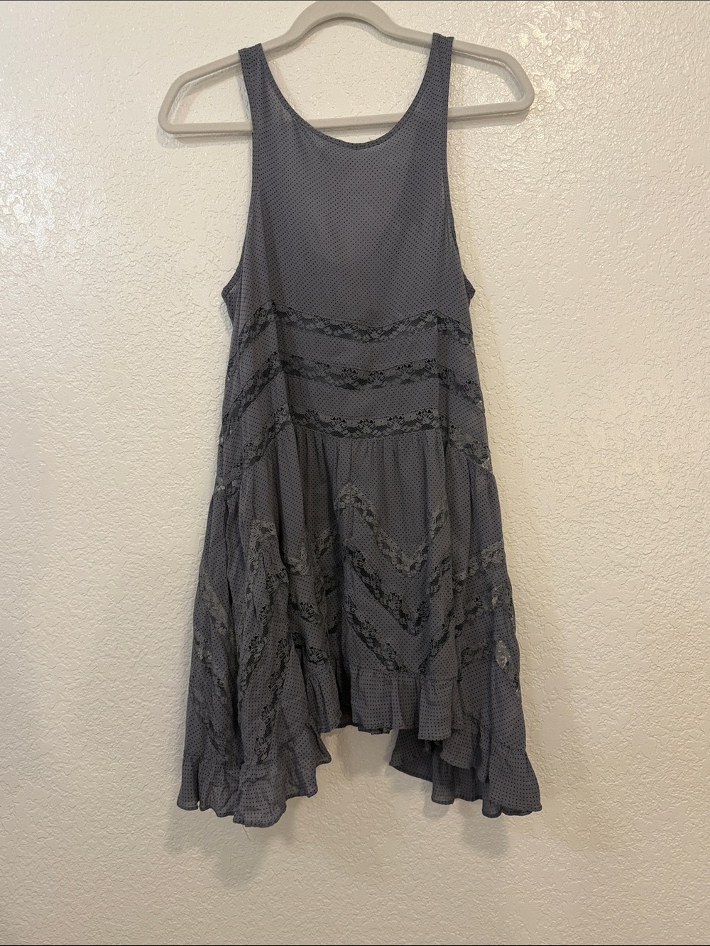 Free People Charcoal Lace-Trim Swing Tank - Picture 4 of 6